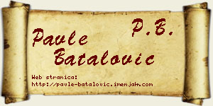 Pavle Batalović vizit kartica